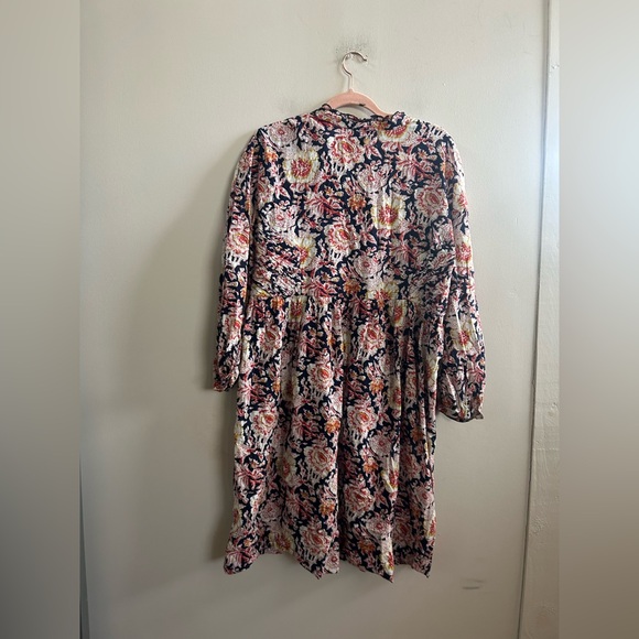 Antik Batik Andre Dress in Navy Batik Size Medium Floral - Picture 6 of 6